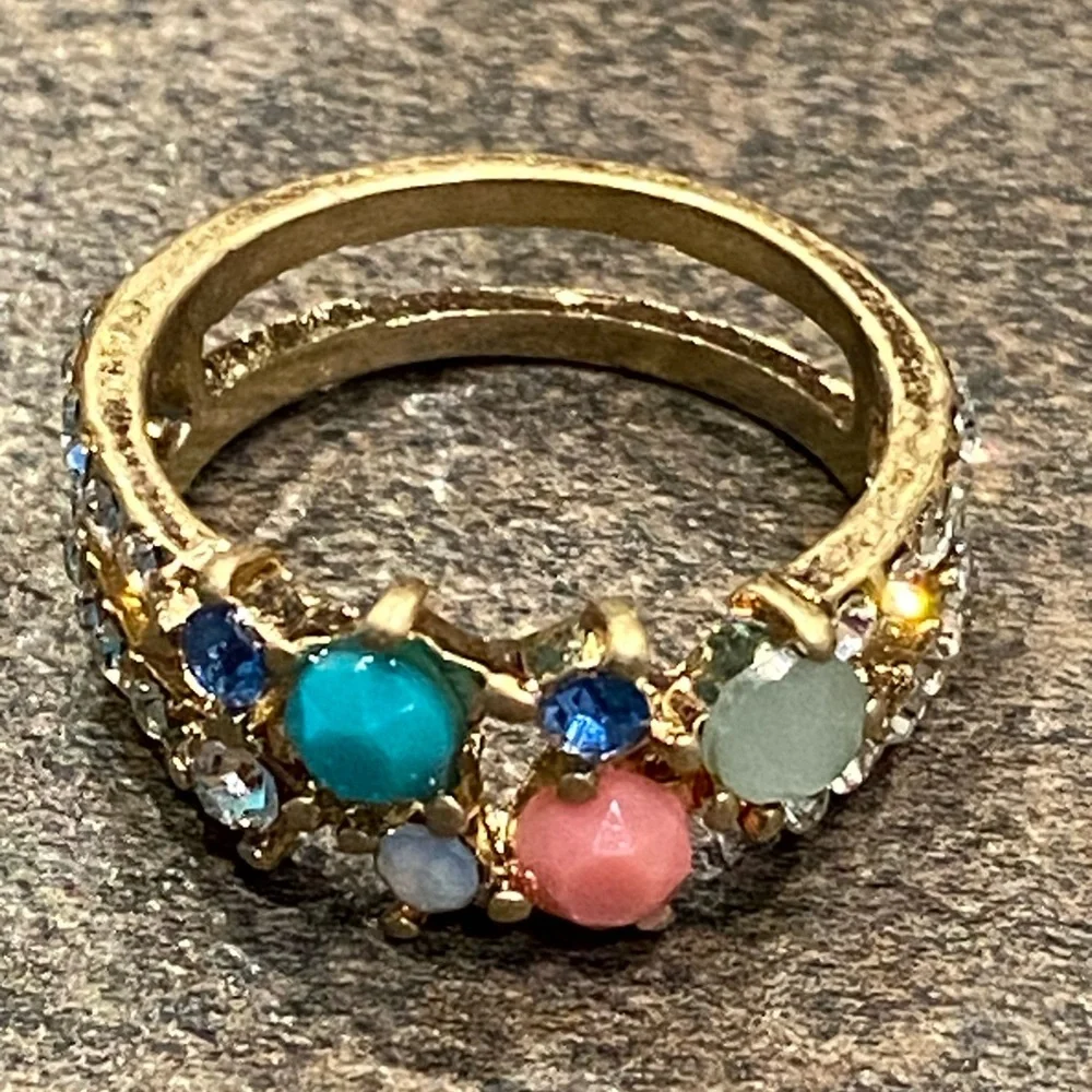 Multicolor stones and crystals ring - Picture 10 of 11